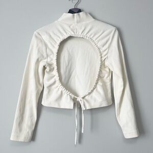 Oak + Fort Open Back White Long Sleeves Sweater Size Medium